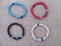 12Pcs Elastic Blue Eye Gemstone Beaded Bracelets Mixed 12Pcs Elastic Blue Eye Gemstone Beaded Bracelets Mixed