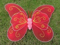 10X New Red Butterfly Fairy Wings Dress-up