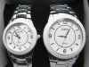 1Pair New Silver Couple Lover Wristwatch wa-w128