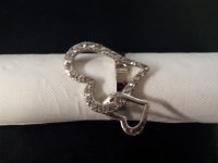4Pcs Double Heart Napkin Rings Wedding Christenings Dinner Party