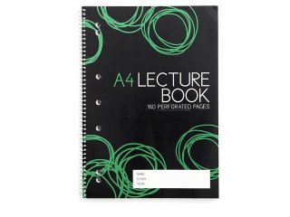 8Pcs A4 Lecture Book Notebook 160 Perforated Pages - Green