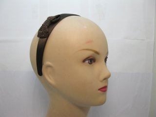 12Pcs New Brown Hairbands with Attached Bowknot