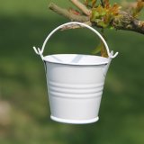 12 White Mini Tin Pail Bucket for Wedding 5.5x5.5x4cm