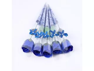 60Pcs Blue Bath Artificial Rose Soap Flower Mother's Day Gift