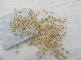 1000 Golden Plated Earring Back Stoppers Finding 10x6mm