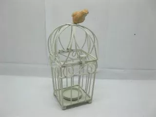 4X Square Birdcage Candle Holder w/Bird Wedding Favor