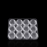 1Set x 12 HQ Clear Plastic Beads Display Cases Storage Boxes