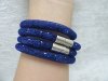 12X Stylish Blue Rhineston Wrap Mesh Magnetic Clasp Bracelet Ban