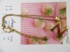 6Pcs Golden Metal Chain Necklace with Letter Pendant