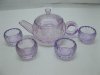 1Set Mini Purple Glass Teapot Set Tableware