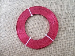 1Roll X 11M Flat Aluminium Craft Wire Jewelry Making 5mm - Red