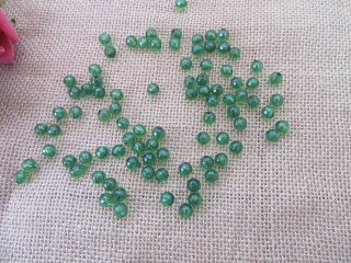 1800Pcs Green Faceted Round Beads Jewellery Finding 8mm