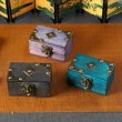 10Pcs Mini Vintage Lock Jewelry Treasure Chest Case Handmade Wooden Box Mixed Color (image for) 10Pcs Mini Vintage Lock Jewelry Treasure Chest Case Handmade Wooden Box Mixed Color