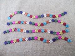 8Strands X 22Pcs Smile Face Star Gemstone Beads 18x20x5mm