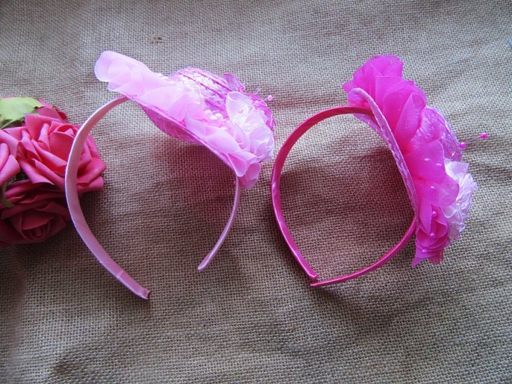 12Pcs Pink Hat Headbands Hair Band Hair Loop Girl's Hair Accesso - Click Image to Close