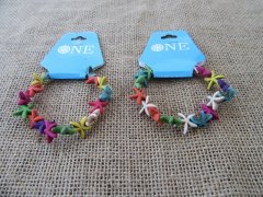 12X Colorful Seastar Gemstone Charms Beaded Bracelets 12X Colorful Seastar Gemstone Charms Beaded Bracelets