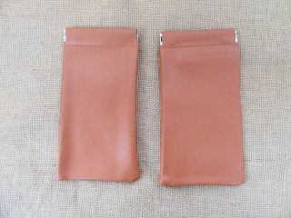 12Pcs Brown Leather Eyewear Glasses Pouch Bag Case Storage