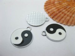 (image for) 50Pcs Round Yinyang Bagua Charm Beads Pendants 20mm