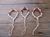 5x24Pcs Hemp Knitted Mobile Phone Tags Straps with Stone Beads