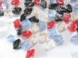 (image for) 100 Silver foil Bicone Glass Beads Mixed Color