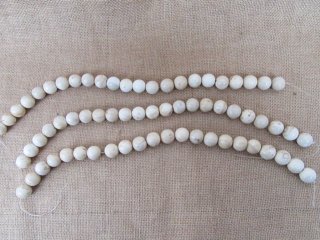 3Strands X 23Pcs White Round Genstone Beads 18mm Dia.