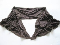 6 New Brown Flower Lace Trim Shawl Wrap Scarves