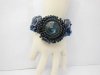 4Pcs Ornate Faceted Glass Beads Bracelet - Dark Blue