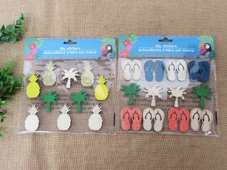 6Sheets Wooden DIY Stickers For Kid's Craft Assorted (image for) 6Sheets Wooden DIY Stickers For Kid's Craft Assorted