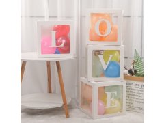 (image for) 1Setx 4Pcs White Love Balloon Clear Box Party Wedding Decoration