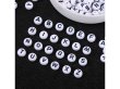 (image for) 6Packs x 400Pcs White & Black Numbers Flat Round Beads 7mm