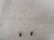 (image for) 6Sets Black Pendant Hexagon Prism Beads Charms with Necklace Cha