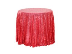 (image for) 1Pc Red Sequin Table Cloth Cover Backdrop Wedding Party 120x240cm