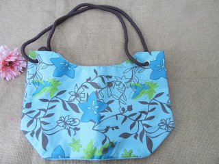 3Pcs Blue Shopping Bag Carry Tote Bag for Outdoor Beach Favor