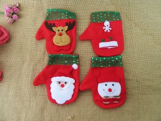 6Sheets x 4Pcs Christmas Stocking Hanging Gloves Gift Favor Bag (image for) 6Sheets x 4Pcs Christmas Stocking Hanging Gloves Gift Favor Bag