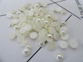 1000Pcs Ivory 8mm Semi Simulated Pearl Bead Flatback (image for) 1000Pcs Ivory 8mm Semi Simulated Pearl Bead Flatback