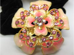 (image for) 1Pc Chic Designer Hair Clips,Rhinestone Floral Clip