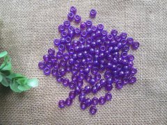 (image for) 500g Transparent Violet Barrel Pony Beads Loose Bead 8mm