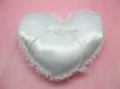 (image for) 1X White Heart-shaped Lace Edge Wedding Ring Pillow