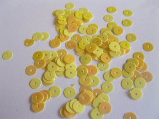 255Grams Yellow Round Flat Loose Sequin 5mm