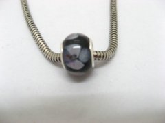 100 Black Murano Round Glass European Beads be-g383 100 Black Murano Round Glass European Beads be-g383