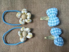 (image for) 1Sheet x 4Pcs Hair Clip Elastic Hair Band Hair Ties Set