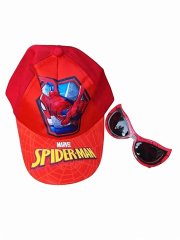 (image for) 1Set Red Spider Man Sun Protection Adjustable Baseball Cap w/Sunglasses