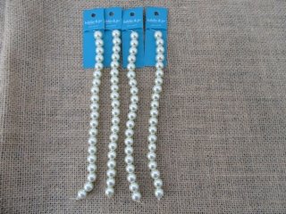 12X Ivory Simulate Glass Pearl Beads Unfinished Beaded Bracelet