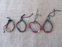 (image for) 12X Knitted Drawstring Bracelets 65mm Dia. Assorted