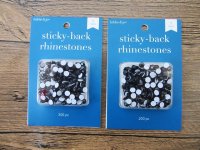 12Sheet x 200Pcs Black Sticky Back Rhinestones 5mm Retail