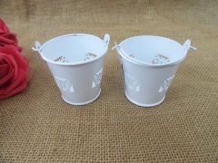 (image for) 12Pcs White Butterfly Mini Bucket Wedding Bomboniere Favor