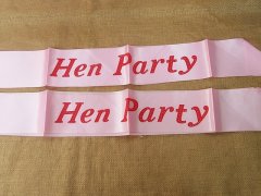 (image for) 24pcs Pink Sash Hen Party Shoulder Straps Party Costume Wholesal