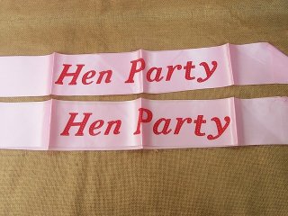 (image for) 24pcs Pink Sash Hen Party Shoulder Straps Party Costume Wholesal