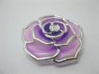 (image for) 20Pcs Purple Rose Hairclip Jewelry Finding Beads 48mm