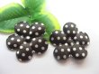 (image for) 500 Dark Brown Ribbon Padded Flower Embellishments Trims